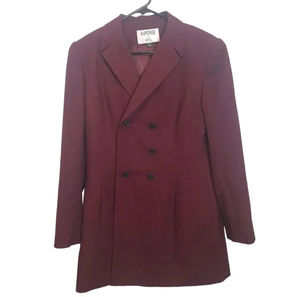 Kasper for ASL Double Breasted Coat Jacket Ss 6 - Picture 2 of 11